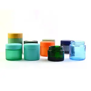 Bình Thủy Tinh Màu Cho Trẻ Em Tùy Chỉnh Kháng Khuẩn Câu Lạc Bộ Cây Bụi Mùi Bằng Chứng Stash Jar Nửa Oz 250Ml Hộp Kín Với Bút Dán Nhãn