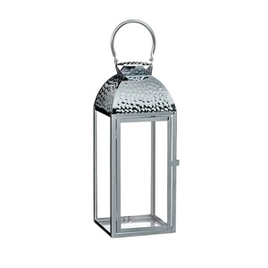 Wedding Silver <b>Large</b> Outdoor Garden Glass Metal <b>Candle</b> Stainless Steel Lantern For Christmas Decorative Lantern Wholesale - Product Image 1