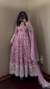 ชุดราตรีผ้าจอร์เจียเจ็ตสังเคราะห์สำหรับสาวๆสไตล์ทันสมัยคอลเลกชันเครื่องแต่งกายสำหรับงานแต่งงานจากผู้ผลิตอินเดีย - Product Image 6