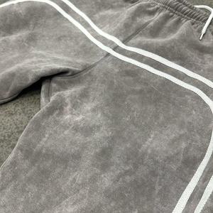 Pantalon évasé gris chiné personnalisé de haute qualité pour homme, style punk, avec patchwork superposé - Product Image 3