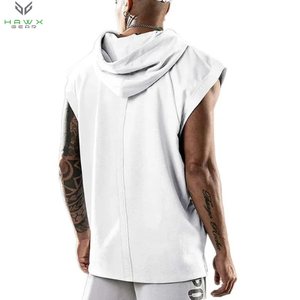 <b>Men's</b> Casual Workout Hooded Tank Tops Breathable Knitted Gym Training <b>Hoodies</b> for Bodybuilding Muscle Exercise <b>Sleeveless</b> Shirt - Product Image 4