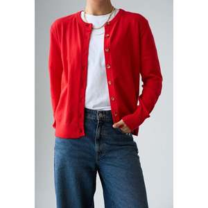 <b>Red</b> Knit <b>Cardigan</b> - Product Image 3
