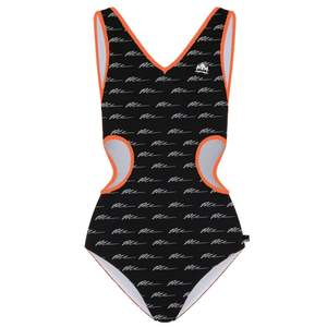 Script One Piece Swimsuit Women Slim Fit Printed Monokini Stretch Fabric Beachwear Pool Party Swim Style - Product Image 1