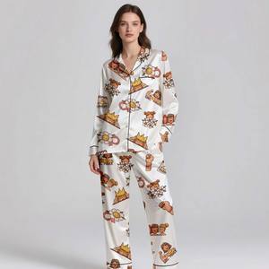 Luxury Breathable Silk Satin <b>Pajama</b> Set <b>for</b> <b>Women</b> <b>Summer</b> Spring Elegant Homewear - Product Image 3