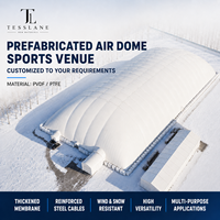 Structure sportive préfabriquée en dôme pneumatique, membrane PVDF PTFE, câbles en acier renforcés, résistante au vent et à la neige, pour terrains de tennis et de pickleball