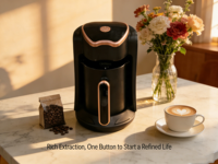 Cafetera Eléctrica Automática Programable de Doble Taza para Café Turco, Cafetera Doméstica de Goteo de Plástico, Eficiente en Consumo de Energía