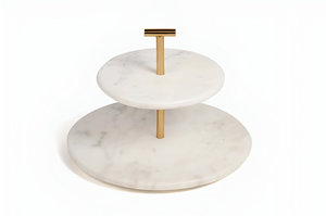 Hot Selling Round Marble Stone with Metal Handle <b>Cake</b> and Dessert Stand <b>Cake</b> <b>Tools</b> Creative Modern <b>Cake</b> & Pastries Stand - Product Image 4