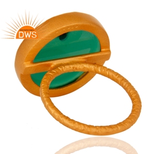 Hot Selling Sterling Silver 18K Gold Plated Natural <b>Cz</b> And Green Onyx Gemstone Stackable <b>Ring</b> Jewelry For Women Gift For Her - Product Image 3