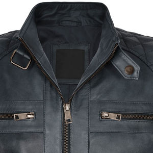 Veste pour homme Logo personnalisé Veste en cuir véritable faite à la main pour homme Veste en cuir élégante à manches longues pour homme Veste d'hiver en cuir - Product Image 3