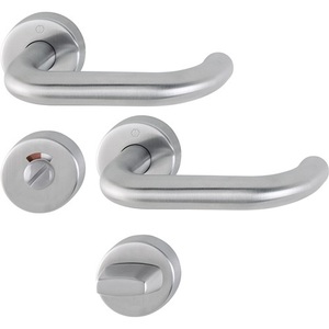 Manijas de Puerta en Forma de U de Acero Inoxidable para Lados Izquierdo y Derecho, Juego de Rosetas E138/42H/42HKVS F69 HOPPE - Product Image 1