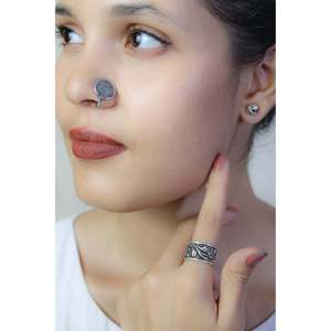 Piercing de nez Chakra en argent 925 avec diamant, bijou corporel 14K pour enfants, motif vis et boule, design à clipser - Product Image 1