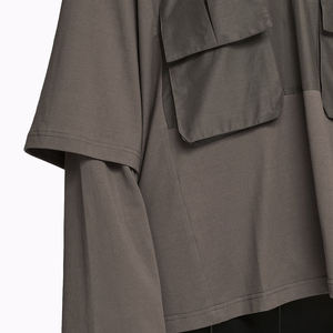 เสื้อยืดผ้าฝ้ายพิมพ์ลายสองชั้นขนาดใหญ่พิเศษ ผู้ผลิต OEM คุณภาพพรีเมียม สวมใส่สบาย สไตล์สตรีทแวร์ เหมาะสำหรับแบรนด์แฟชั่น - Product Image 4