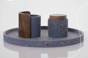 Ensemble brûleur de Bakhoor arabe en bois terrazzo moderne, porte-parfum religieux fait main, écologique pour la décoration intérieure et l'aromathérapie - Product Image 4