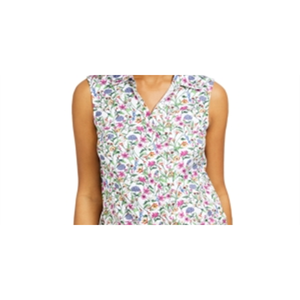 Camicia Senza Maniche da Donna Charter Club con Stampa Floreale, Tessuto Popeline Bianco, Taglia XL, Vestibilità Ampia, Stile Vintage con Logo per Primavera/Estate - Product Image 2