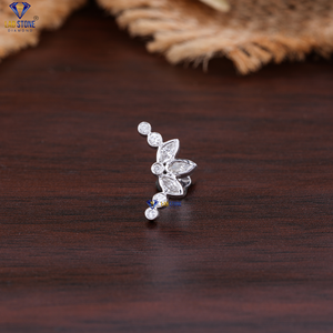 0,19 TDW Marquise & Round Cut Diamond White Gold Earring by Labstone Pretty And Minimalist Diamond Earring Color DE LA EF-VS - Product Image 3