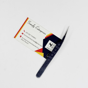 Pince à cils personnalisée violette en acier inoxydable étincelante à poignée en forme de cœur pince à cils droite à pointe solide et durable sans fibres - Product Image 4