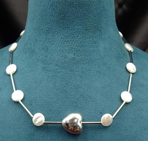 Collier fantaisie de haute qualité en argent ton argenté uniquement, collection pour mariage et soirée, tenue décontractée pour femmes et filles - Product Image 1