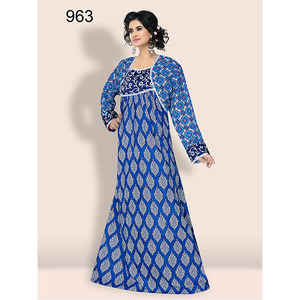 Women's <b>Plus</b> <b>Size</b> Fashionable Moroccan Style <b>Kaftan</b> Handmade Cotton Printed Maxi Dress Kimono Long Beach Wear Adjustable <b>Size</b> - Product Image 1