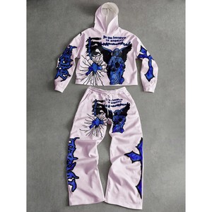 Conjunto Deportivo Informal Unisex de Alta Calidad, Sudadera con Capucha y Pantalones Jogger, Ropa Deportiva con Logotipo Personalizado para Uso Diario, 100% Algodón - Product Image 4