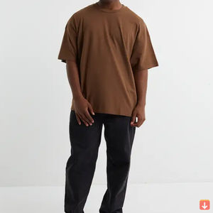 Vente en gros de vêtements de rue en microfibre 100% coton T-shirt hip-hop à épaules tombantes T-shirt ample surdimensionné pour hommes OEM - Product Image 6