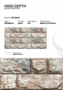 กระเบื้องพอร์ซเลนสำหรับผนังภายนอก ขนาด 300x600 มม. สำหรับงานตกแต่งภายนอก - Product Image 5