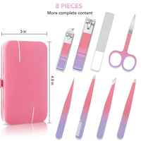 Kit de pédicure manucure de qualité supérieure avec pochette Ensembles de manucure fabriqués au Pakistan Outils de soins de pédicure en acier inoxydable Pince à épiler, coupe-ongles