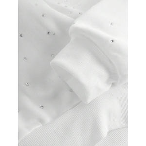 Trendy Stylish Rhinestone <b>Hoodies</b> High Quality <b>Zip</b> <b>up</b> Hoodie Fashion Crop Bling Bling Rhinestone Hoodie for Women OEM supplier - Product Image 3