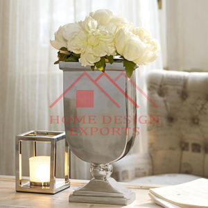 แจกันดอกไม้โลหะอลูมิเนียมสีเงินสำเร็จรูปอุปกรณ์ตกแต่งโต๊ะสำหรับบ้านและงานแต่งงาน - Product Image 6