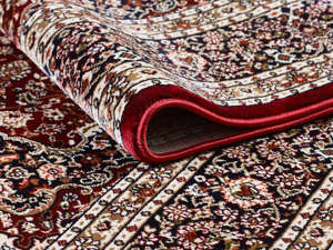 Alfombra turca de lujo hecha a máquina, poliéster, color rojo intenso, premium, para sala de estar, del fabricante de Gaziantep. - Product Image 2