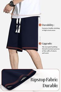 Pantalones Cortos Deportivos de Algodón Transpirable para Hombre, Cómodos, Suaves, Ideales para Correr, Deportes, Playa, Descanso y Gimnasio - Product Image 3