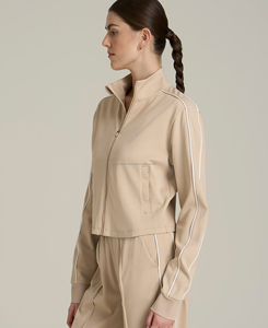 Nouveau sweat à capuche court zippé pour femme 2026, col montant, hiver, taille XS, 100 % coton molletonné, respirant, doux, tricoté, brodé - Product Image 3