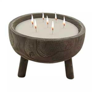 Nouveau design Bougeoir rond pour pâte à cire et support en bois massif Bougeoir de qualité supérieure disponible au meilleur prix Décoration intérieure - Product Image 3