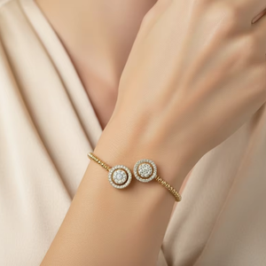 Brazalete Abierto de Lujo Chapado en Rodio con Diamantes Naturales de 14K y Detalles de Racimo de Diamantes |   Diamante de corte brillante de 0.64 quilates - Product Image 6