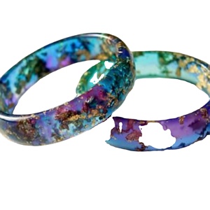 Pulsera y brazalete de resina epoxi para mujer, joyería de resina de la mejor calidad, con forma redonda, precio barato - Product Image 1
