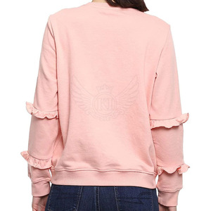 เสื้อสเวตเชิ้ตผู้หญิงถักนิตติ้งลำลองสำหรับฤดูหนาวแบบใหม่  รับสกรีนโลโก้  ลายเรียบ  ผ้าฝ้าย 100% ขายตรงจากโรงงาน - Product Image 3