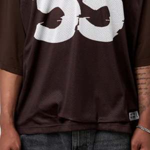 <b>Men</b> Oversized Football Jersey <b>Shirt</b> <b>Brown</b> Mesh Polyester Blend Streetwear Top with Large 55 Print Front Back - Product Image 4