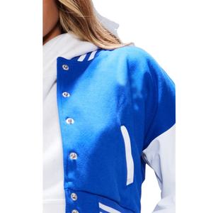 Fabricant OEM Broderie de haute qualité Femmes Collège Manches en cuir Veste universitaire Letterman de baseball personnalisée - Product Image 3