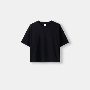 เสื้อครอปสตรีแบบกำหนดเองเสื้อยืดแขนสั้นคอกลมดีไซน์เสื้อคอตตอนสีทึบคอลเลกชันฤดูหนาวเสื้อฤดูร้อน100% - Product Image 3