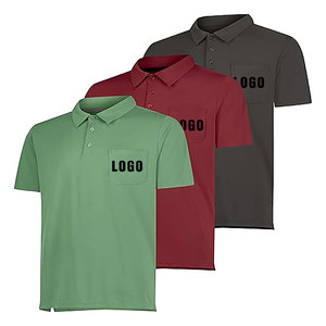 Polos deportivos de poliéster listos para entrenamiento, polos de trabajo de manga corta personalizados al por mayor, polos de moda con logotipo personalizado para hombre - Product Image 3
