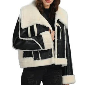 Vestes en cuir Shearling pour femmes, tricotées, isolées, pour les voyages d'hiver et le quotidien - Product Image 3
