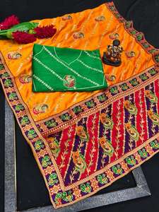 Nouveau lancement : Saree Dhwaja Export Panetar en organza doux, tenue de soirée formelle du Gujarat pour femmes - Product Image 2