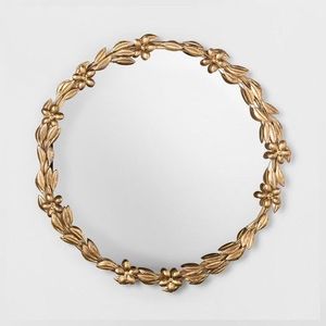 Large decorative vintage inspired silver metal <strong>wall</strong> <strong>mirror</strong> with handcrafted detailing for elegant bathroom and vanity decor - Product Image 5