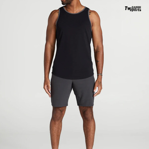 Camiseta sin mangas de fibra de bambú de algodón de alta calidad para hombre, camiseta sin mangas informal para gimnasio, transpirable, de secado rápido, para correr a granel - Product Image 5