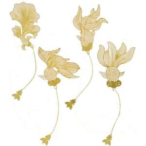 Marcapáginas de metal personalizados para entusiastas de la literatura marcapáginas de diseño con forma de flor con acabado antiguo dorado - Product Image 1