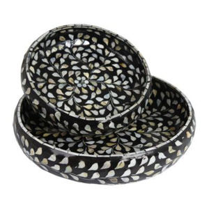 Haute qualité décor à la maison Dates chocolat bol de service forme ovale nacre serveur Ware bol indien métal monde - Product Image 4