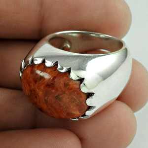 Anillo Bohemio de Coral Natural de Taiwán, Anillo de Plata de Ley 925 Hecho a Mano, el Más Vendido, Regalo de Boda o Compromiso para Ella - Product Image 2
