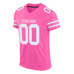 Camiseta de fútbol Rosa personalizada de primera calidad para hombre, uniforme transpirable de alta calidad con diseño impreso de características de talla grande - Product Image 1