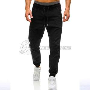 Pantalones de chándal lisos de algodón a prueba de viento transpirables de cintura media informales para hombre con estilo, con estampado de logotipo personalizado ligero - Product Image 1