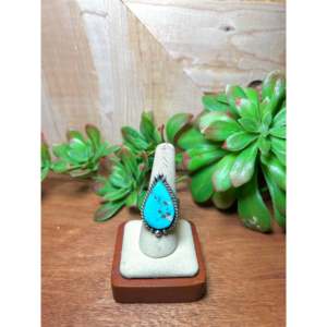 Zachariah David Blue Bird Turquoise & Sterling Silver <b>Adjustable</b> <b>Ring</b> Fashionable Bezel Setting Gift with Natural Gemstones - Product Image 1