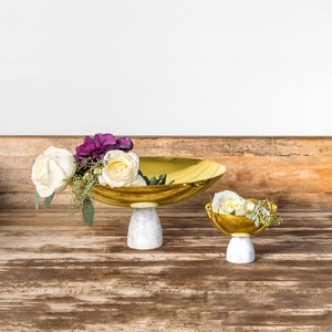 Bol à fruits élégant en métal et marbre Vaisselle de luxe moderne de forme ronde Bol à nourriture décoratif de l'Inde pour les événements de mariage - Product Image 5